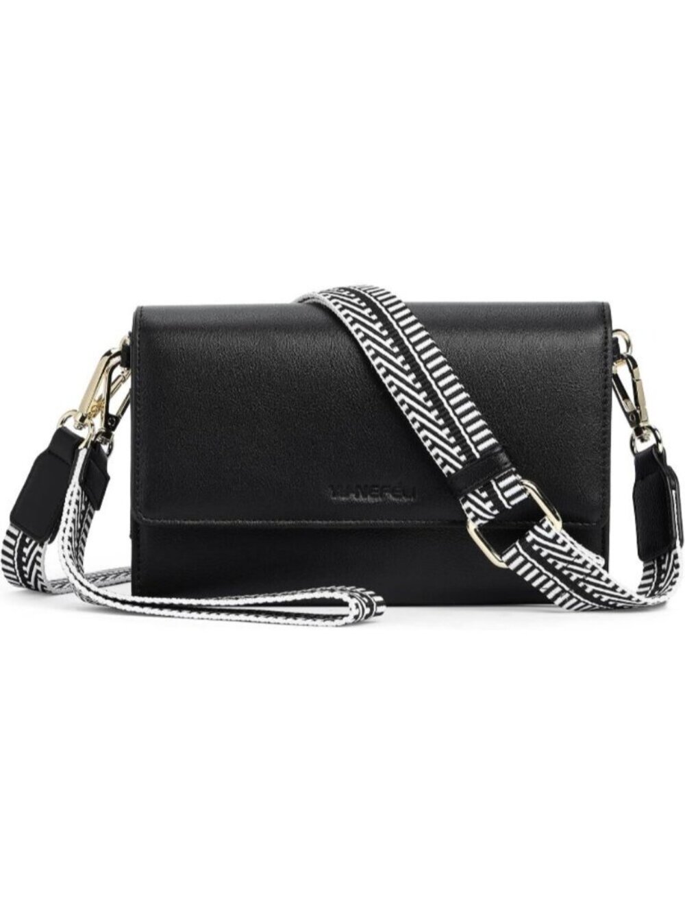〽️Women's Black Wristlet Phone Mini Purse Small Vegan Leather Crossbody Bags